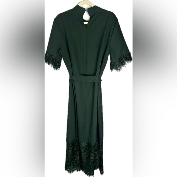 SHEIN Green Dress with High Neck and Lace Detail - Picture 2 of 5
